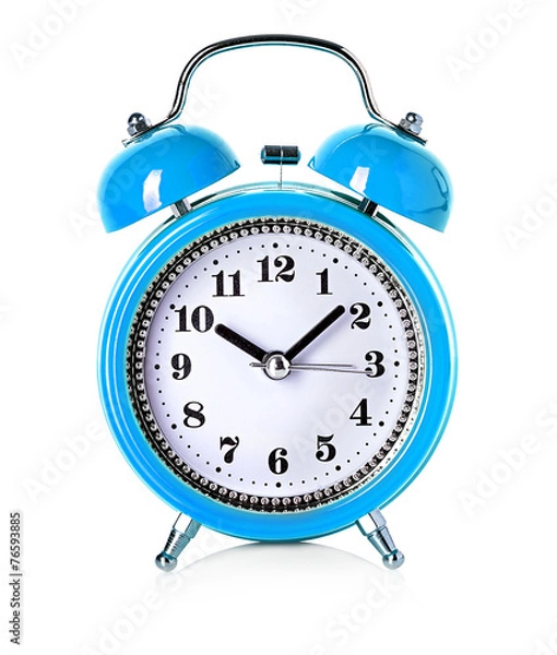 Fototapeta bell clock, alarm clock isolated on white background