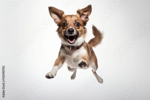 Obraz Funny playful dog jumping