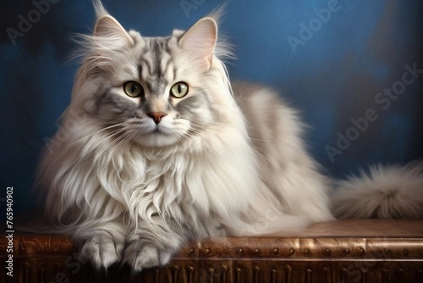Obraz Siberian cat sitting at home