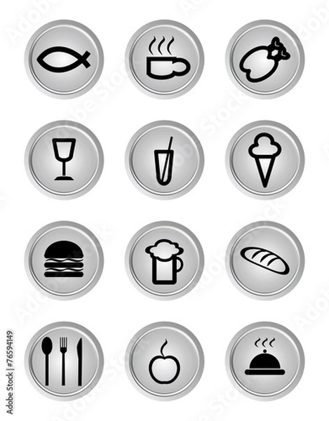 Fototapeta Restaurant icons