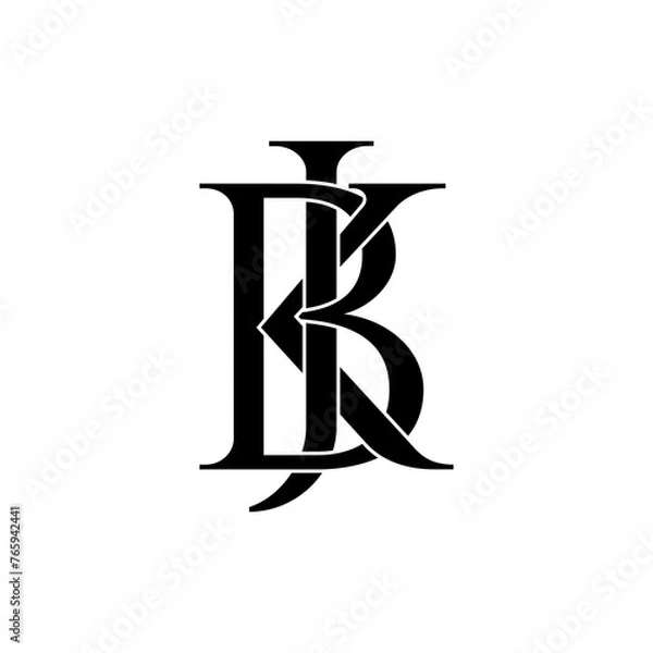 Obraz bjk initial letter monogram logo design