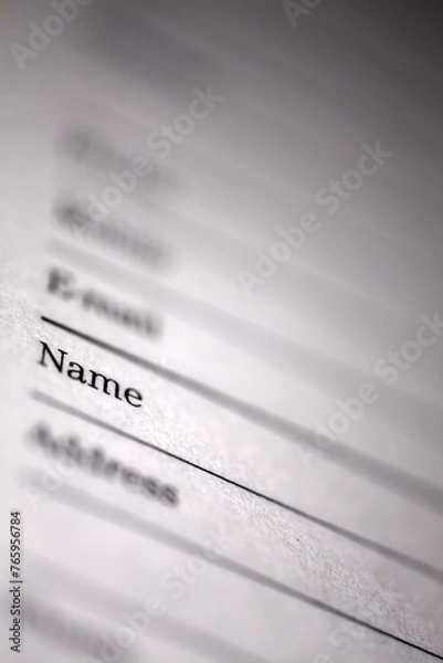 Obraz Address book page - shallow depth of field - focused on name