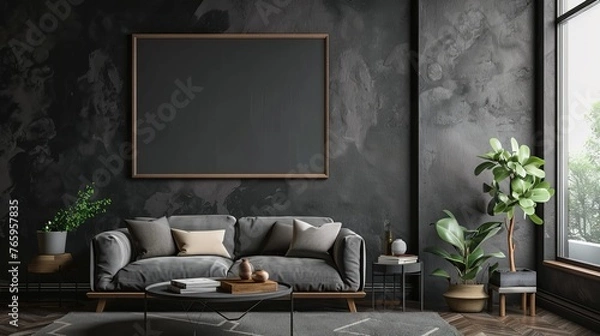 Fototapeta Elegant Interior Mockup: A Modern Living Space with Decorative Elements and Natural Light
