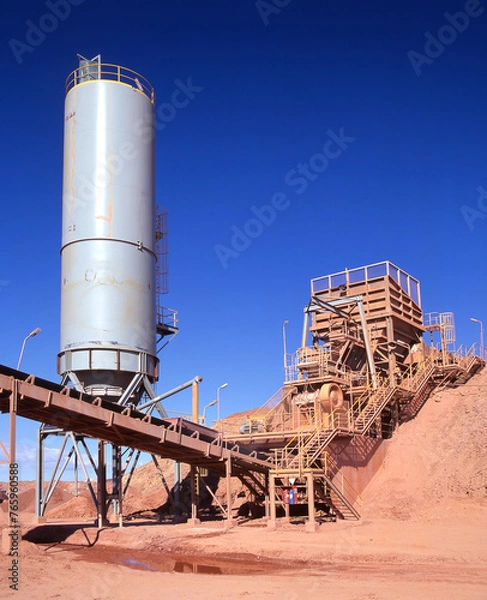 Fototapeta Day time view of Gold Mine processing plant