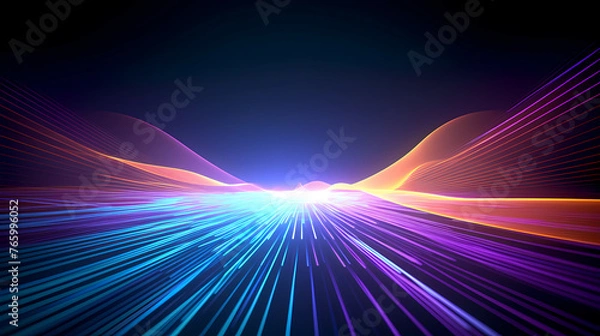 Fototapeta Abstract background of technology waves