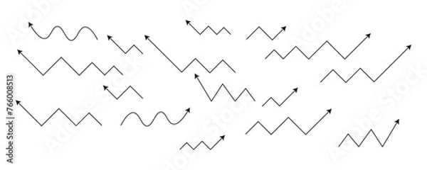 Obraz Set of black vectors arrows icons, Arrow icon, Arrow vector collection, Arrow cursor, Modern simple arrows, Vector illustration, Arrow vectors