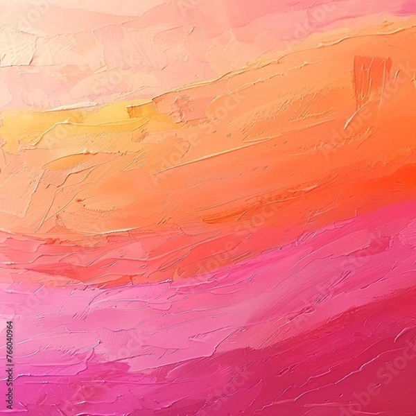 Fototapeta A radiant sunrise gradient merging soft pinks and oranges