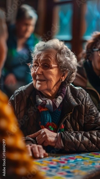 Obraz Older lady enjoying and playing