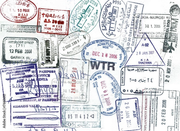Fototapeta Visa stamps