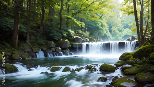Obraz waterfall in the forest