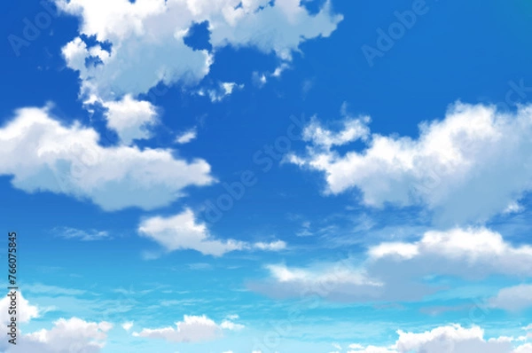 Fototapeta 背景イラスト_青空と雲