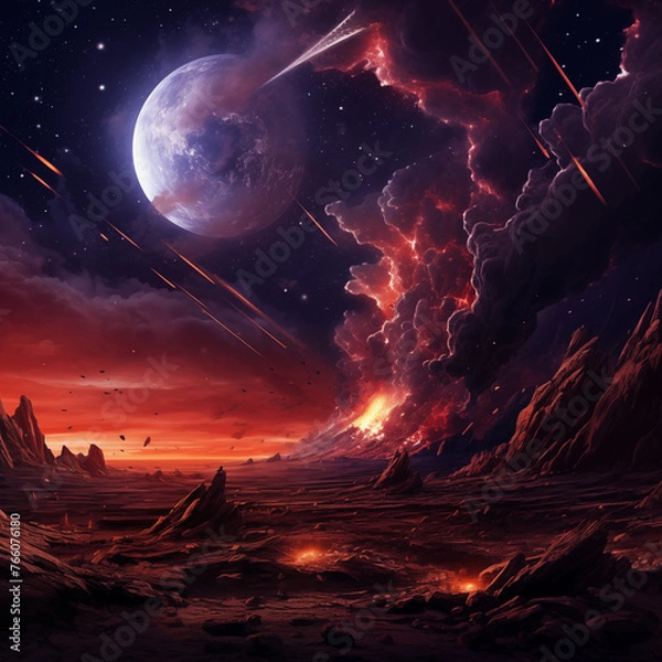 Fototapeta alien planet starfall