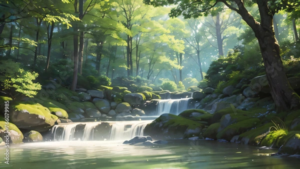 Obraz waterfall in the forest