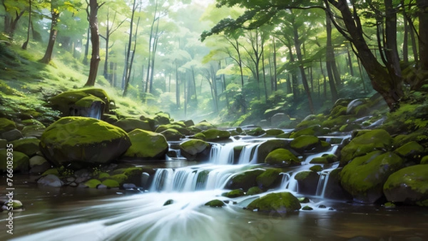 Obraz waterfall in the forest