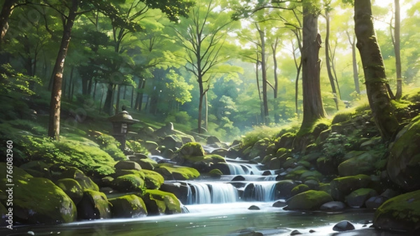 Obraz waterfall in the forest