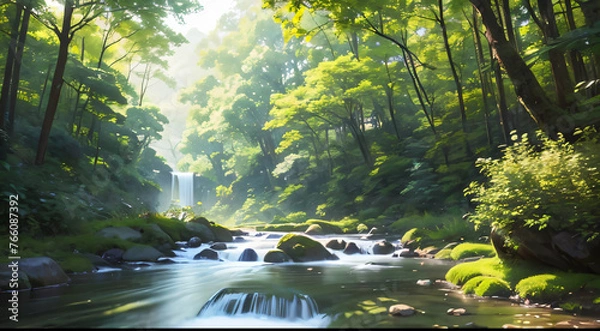 Obraz waterfall in the forest