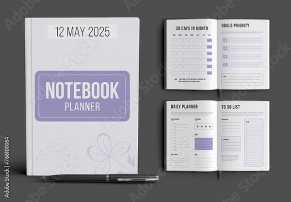 Fototapeta Creative Notebook Planner Template