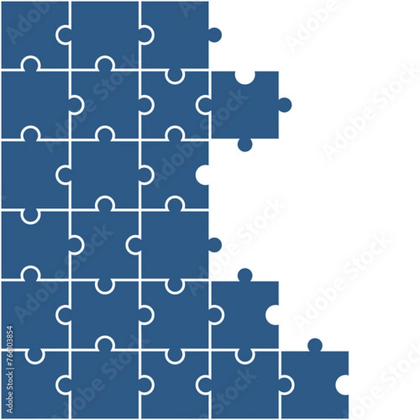 Fototapeta Navy blue jigsaw pattern. jigsaw line pattern. jigsaw seamless pattern. Decorative elements, clothing, paper wrapping, bathroom tiles, wall tiles, backdrop, background.