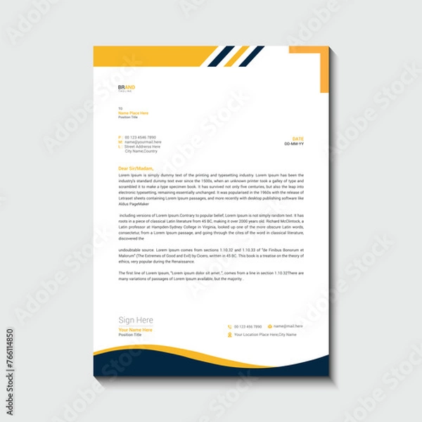 Fototapeta Letterhead design template