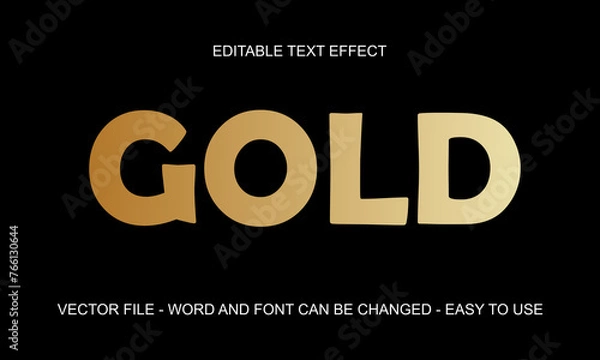 Obraz Editable text effect gold mock up