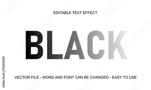 Obraz Editable text effect black mock up