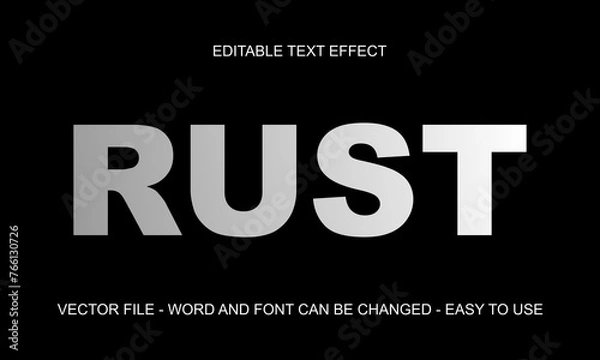 Obraz  Editable text effect silver steel mock up