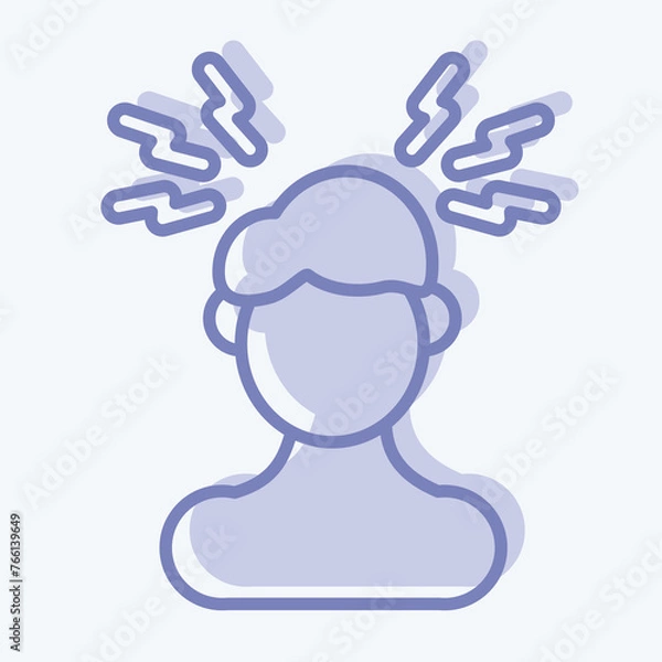 Fototapeta Icon Headaches. suitable for flu symbol. two tone style. simple design editable. design template vector. simple illustration