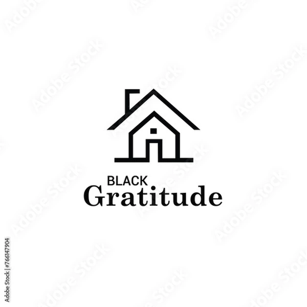 Fototapeta BLACK GRATITUDE 01 logo design,  logo design, minimalist logo, unique logo, logo maker, creative logo, brand identity