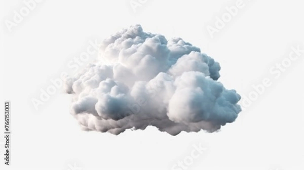 Obraz Cotton Wool Cloud isolated in Grey Background with Text Space.
