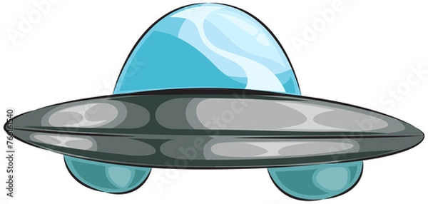 Fototapeta cartoon illustration alien spaceship transparent background