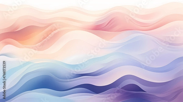 Fototapeta Watercolor background with various waves and wave shapes