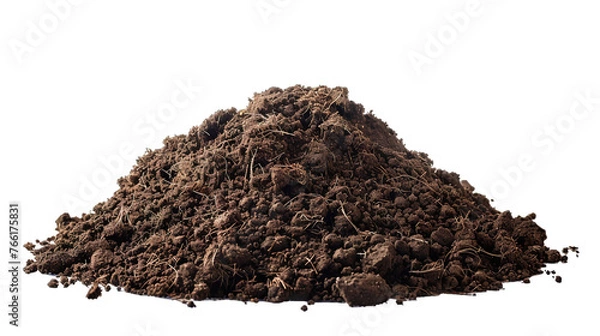 Fototapeta pile of dirt - potting soil isolated on transparent background