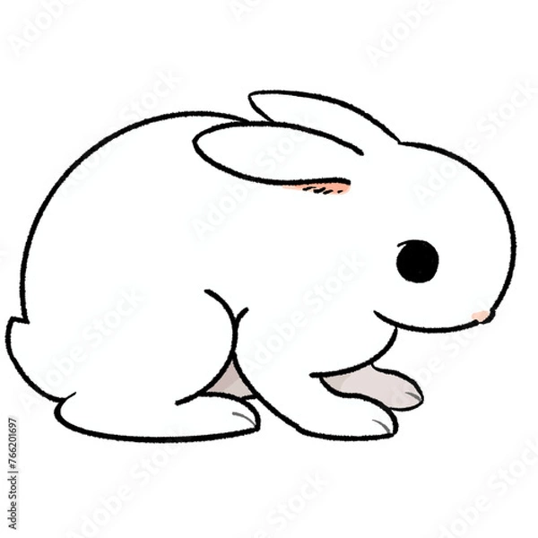 Fototapeta ポップなウサギのイラスト