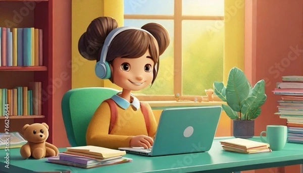 Fototapeta child reading a book