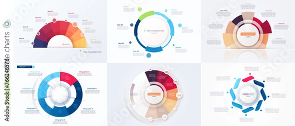 Fototapeta Seven option circle infographic design templates. Vector illustration.