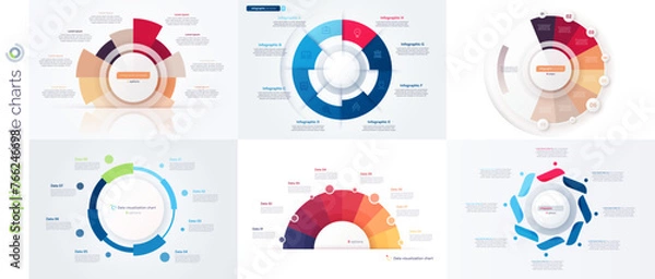 Fototapeta Eight option circle infographic design templates. Vector illustration
