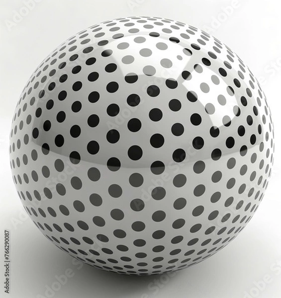 Fototapeta White Sphere with Black Dots Pattern