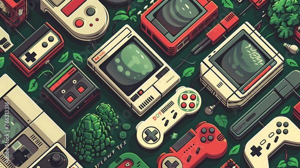 Obraz Nostalgic Pattern of Retro Gaming
