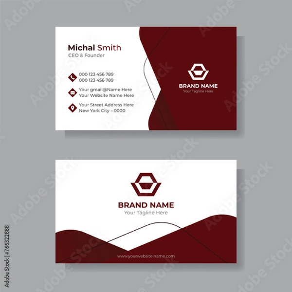 Obraz Modern Business Card - Creative and Clean Business Card Template. black business card design.