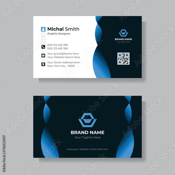 Obraz Modern Business Card - Creative and Clean Business Card Template. black and white business card design.