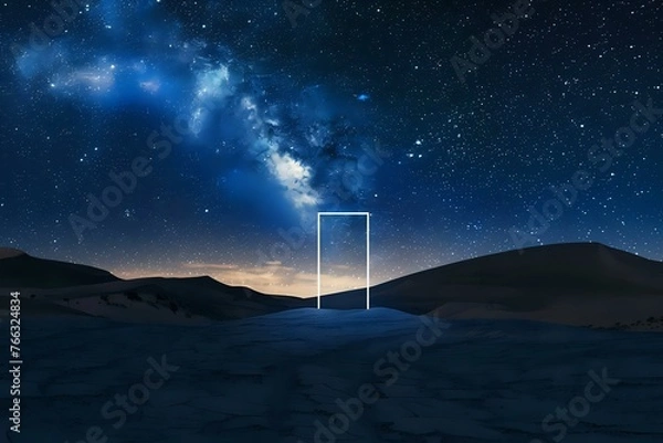 Fototapeta night in the desert. Generative AI