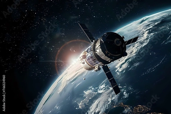 Fototapeta satellite in space. Generative AI