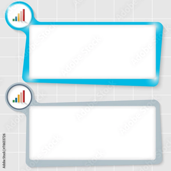 Obraz set of two text boxes for text and diagram