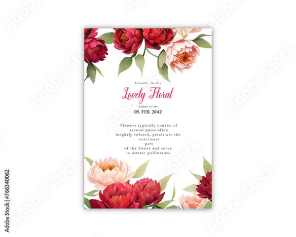 Obraz Wedding celebration greeting card background print vector template design