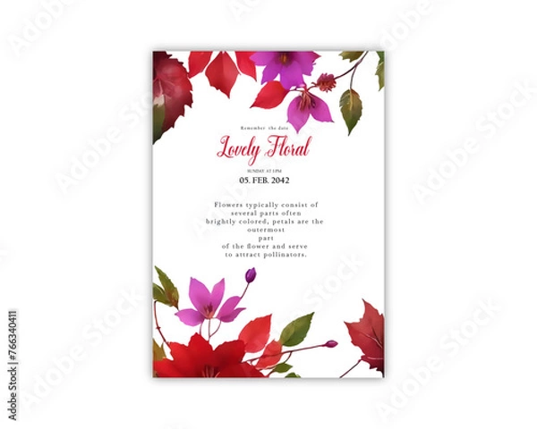 Obraz Wedding celebration greeting card background print vector template design