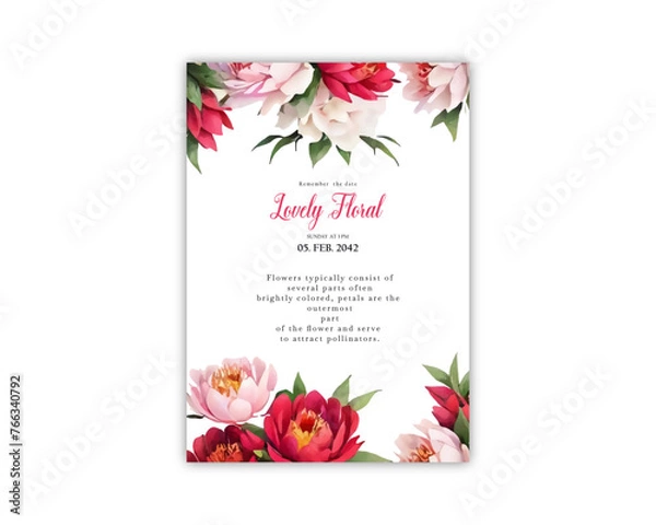 Obraz Wedding celebration greeting card background print vector template design