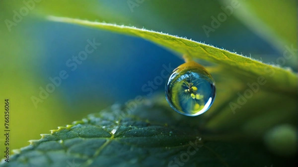 Fototapeta Water drop falling macro photography