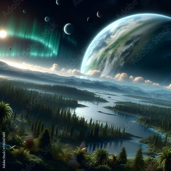 Fototapeta landscape with space