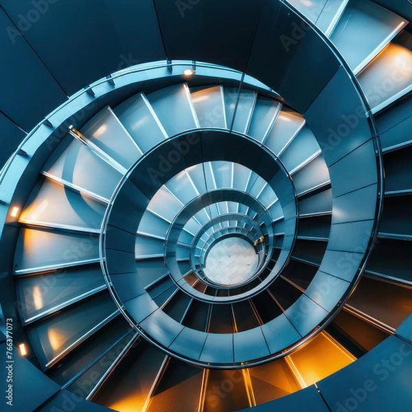 Obraz Spiral staircase Modern Architecture detail Abstract Background
