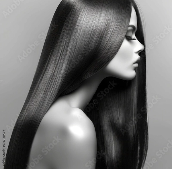 Obraz portrait of a woman with long styled hair